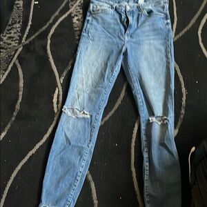 Classic Blue Distressed Women Jeans
